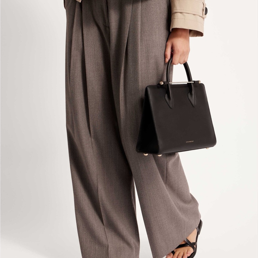 Strathberry Midi Tote - Black, Gold Hardware, 100% Leather - Picture 6 of 16